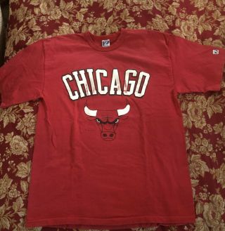 Vtg Early 90’s Chicago Bulls T - Shirt Logo 7 Xl Heavy Weight 100 Cotton