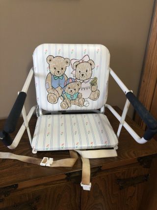 Graco Vtg Tot Loc Lock Clip On Table Top High Chair Booster Seat Teddy Bear Fam