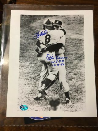 Yogi Berra & Don Larsen Autographed 8x10 Photo After Dons World Series Perfect G