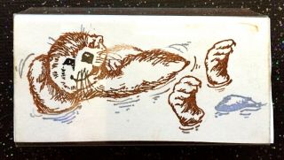 Vintage Rubber Stamp " Silly Ocean Otter " By Stampendous 1 1/4 X 2 1/2 "