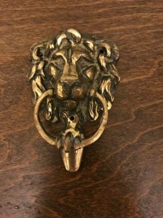 Vintage Solid Brass Door Knocker Lion’s Head