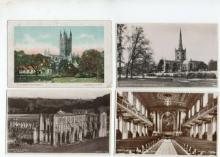 100 Vintage Postcards: Gb Uk Churches Cathedrals Abbeys