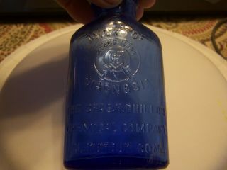 Vintage Light Cobalt Blue Charles H.  Phillips Milk Of Magnesia Bottle