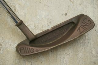 Ping Zing Becu Beryllium Copper Head Putter 36” Rh Karsten Phoenix Usa Vintage