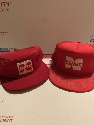 Vintage Cenex Patch Red Denim Snapback Trucker Hat Usa 2 Hats