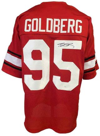 Georgia Bulldogs Bill Goldberg Autographed College Style Red Jersey Jsa Authe.