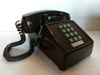 Vintage Itt Touchtone Push Button Desk Landline Phone Brown Made In Mississippi