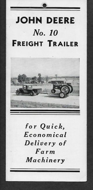Rare 1935 Vtg John Deere Freight Trailer Truck Advertising Farm Tractor Brochure