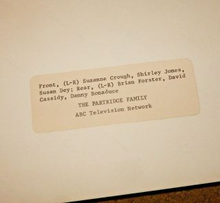 VINTAGE 1972 ABC - TV RARE COLOR Photo - David Cassidy The PARTRIDGE FAMILY 2