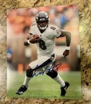 Lamar Jackson Signed Baltimore Ravens 8x10 Photo W/coa