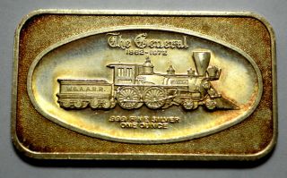 Rare Vintage 1972 Madison 1 Oz.  999 Silver Bar The General Locomotive Ingot