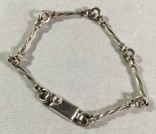 Heavy Vintage Sterling Silver 8 Inch Twisted Link Bracelet 925 Mexico