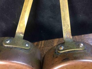 Vintage Set of 4 Copper & Brass Handled Measuring Cups Korea 1/4,  1/2,  3/4 & 1C 3
