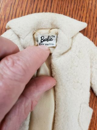 Vtg 1960 ' s Mattel Barbie Doll Outfit 915 Peachy Fleecy Coat Gloves Purse Hat 2