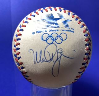 Mark Mcgwire Will Clark Dual Signed 1984 Olympics Baseball Auto Autograph Jsa