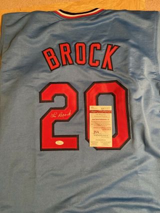Lou Brock Signed/autographed St.  Louis Cardinals Custom Blue Jersey Jsa