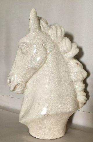 Vintage Large Horse Head - Pottery Ceramic - Crackle Glaze - Haeger