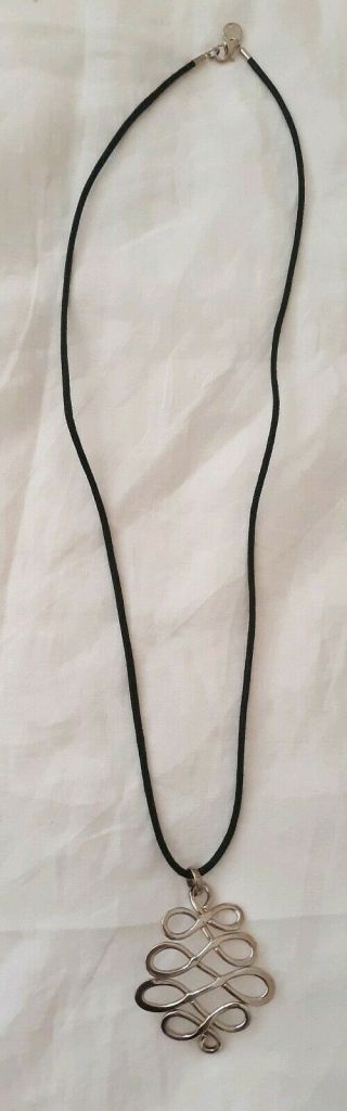 Jj Vintage Robert Lee Morris Studio Sterling Infinity Pendant On Cord Necklace