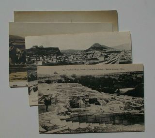 Athens & Crete - 4 X Vintage Topographical Picture Postcards.