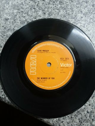 Vintage 7” Vinyl Record Elvis Presley ‘the Wonder Of You’ Rca 1974