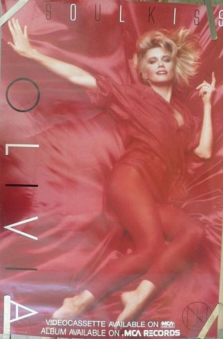 Rare Olivia Newton John Soul Kiss 1985 Vintage Orig Music Store Promo Poster