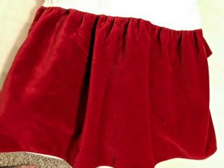 Vintage Ralph Lauren Red Velvet Queen Bed Skirt Dust Ruffle