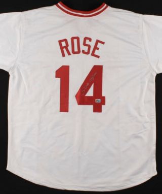 Pete Rose Cincinnati Reds Signed Autographed White Hit King Jersey With