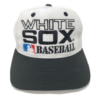 Vintage 90s Chicago White Sox Logo Athletic Spellout Script Snapback Mlb Cap Hat