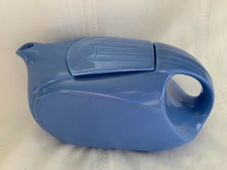 Vintage Westinghouse Ice Box Refrigerator Pitcher By Hall China Blue Art Deco