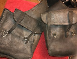 Vtg Leather Saddle Bags Western,  Horse,  Motorcycle,  Misc Gear Carrying