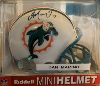 Dan Marino Signed Riddell Mini Helmet Miami Dolphins Autograph