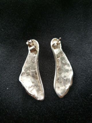 Vintage Maple Tree Seed Helicopter Sterling Silver EARRINGS Signed By Designer 2