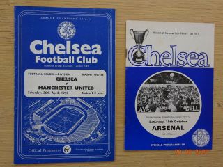 2 Vintage Chelsea Football Programmes Season 1957 - 58 And 1971/72