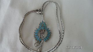 Vintage Goldette Choker/Necklace with Turquise looking stones silver color 2