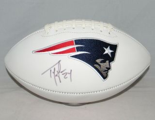 Ty Law Autographed Signed England Patriots White Logo Football Jsa