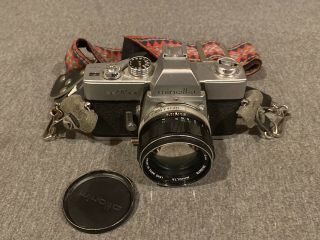 Vintage Minolta Srt 101 Silver Camera,  Mc Rokkor - Pf 58mm F/1.  4 Lens