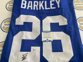 Saquon Barkley Ny Giants Signed/autographed Blue Jersey Size Xl Bgs D45669 Nfl