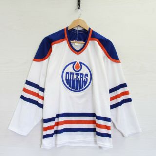 Vintage Edmonton Oilers Ccm Maska Jersey Size Large 90s Nhl Hockey