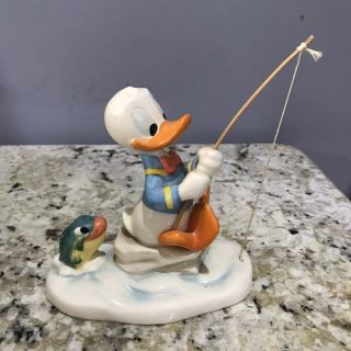 Vtg Goebel Hummel Walt Disney 1722112 Donald Duck Fishing Fish Figurine 1986