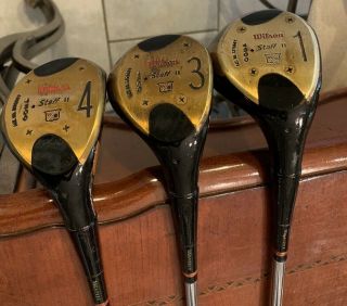 Vintage Wilson Staff 4300 Driver,  3 Wood And 4 Wood Matching Serial Number Wow