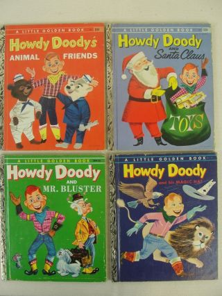 (4) Vintage 1954,  55,  56 " Howdy Doody " Little Golden Book