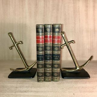 Vintage•howell Evans•brass•anchor Bookends•nautical•ship•boat•hand Made Usa