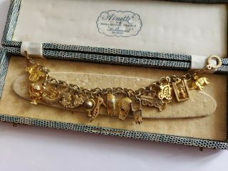 Vintage Gold Plated Charm Bracelet