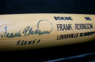 Jsa Frank Robinson Autographed Signed Inscr H&b Louisville Slugger Bat Bbb 088