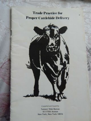 Trade Practice For Proper Cowhide Delivery Usa Vintage Booklet