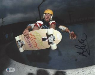 Tony Alva Skateboard Legend Signed 8x10 Photo 3 Z - Boys Zephyr Beckett Bas