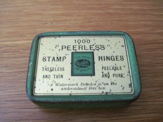 Vintage Rapkin Tin Stamp Hinges 6cm X 41/4cm With Contents