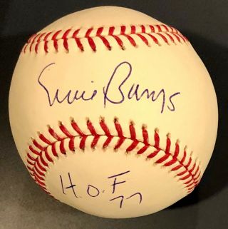 Ernie Banks (d 2015) Signed Mlb Baseball Hof 77 Inscription Mr Cub Chicago