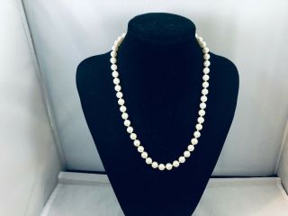 Vtg.  Monet White Faux Pearl & Gold Tone 1 - Strand Necklace