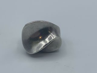 Vintage 925 Sterling Silver Modernist Design Ring Size 8